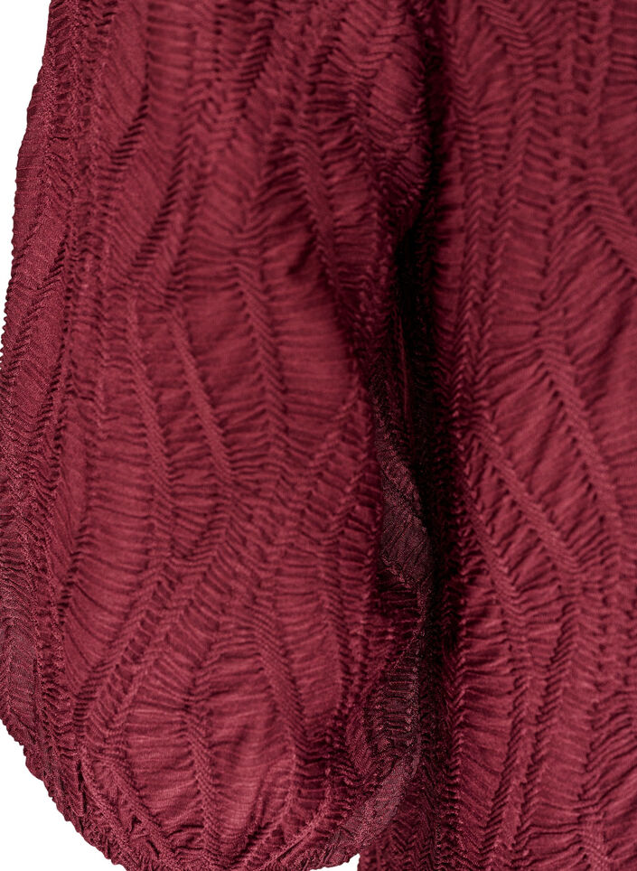 Bluse mit Struktur und 3/4-&Auml;rmeln, Rot, Packshot image number 3