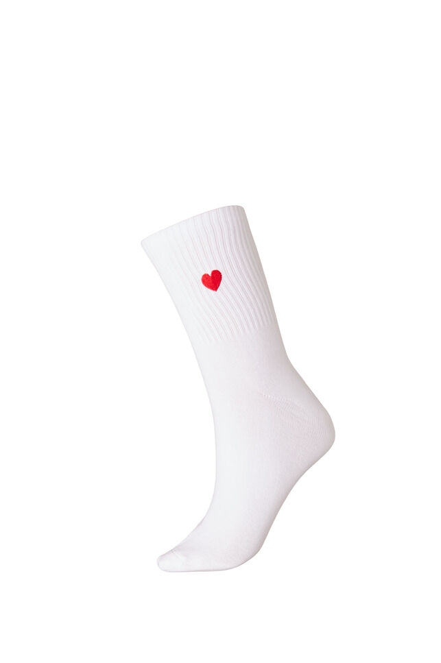 Socken aus Baumwolle mit Muster, Wei&szlig;, Packshot image number 0