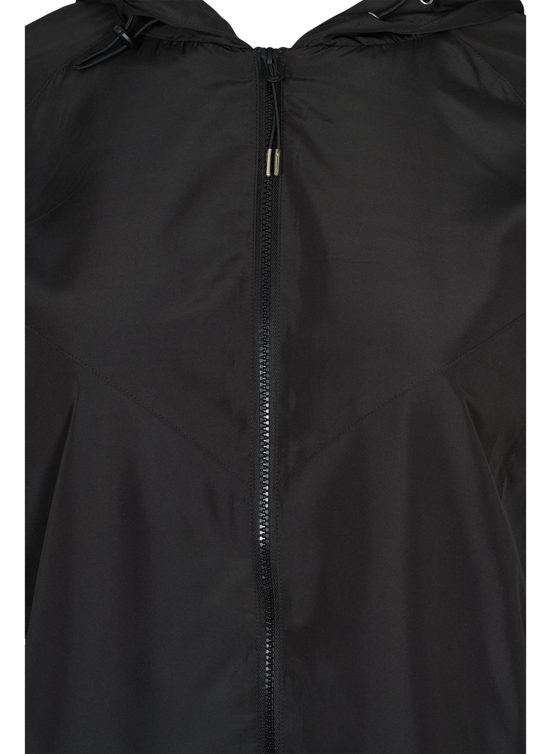 Zizzi Kurze Jacke mit Kapuze und verstellbarem Saum, Black, Packshot image number 2