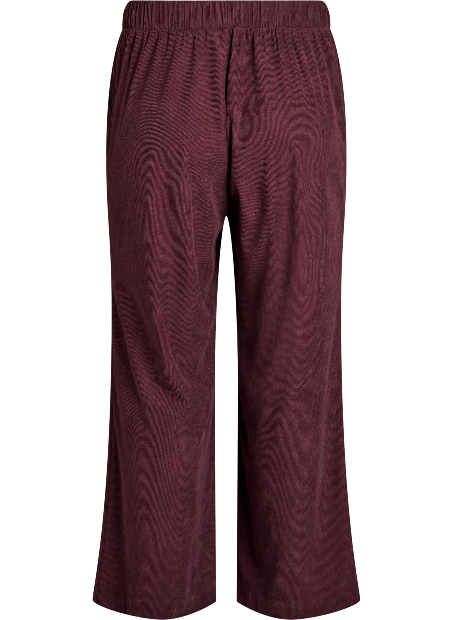 Zizzi Samthose aus Samt mit weitem Bein, Dunkles Bordeaux, Packshot image number 1
