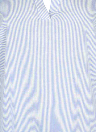 Gestreiftes Kleid aus Baumwolle und Leinen, Blue Stripe, Packshot image number 2
