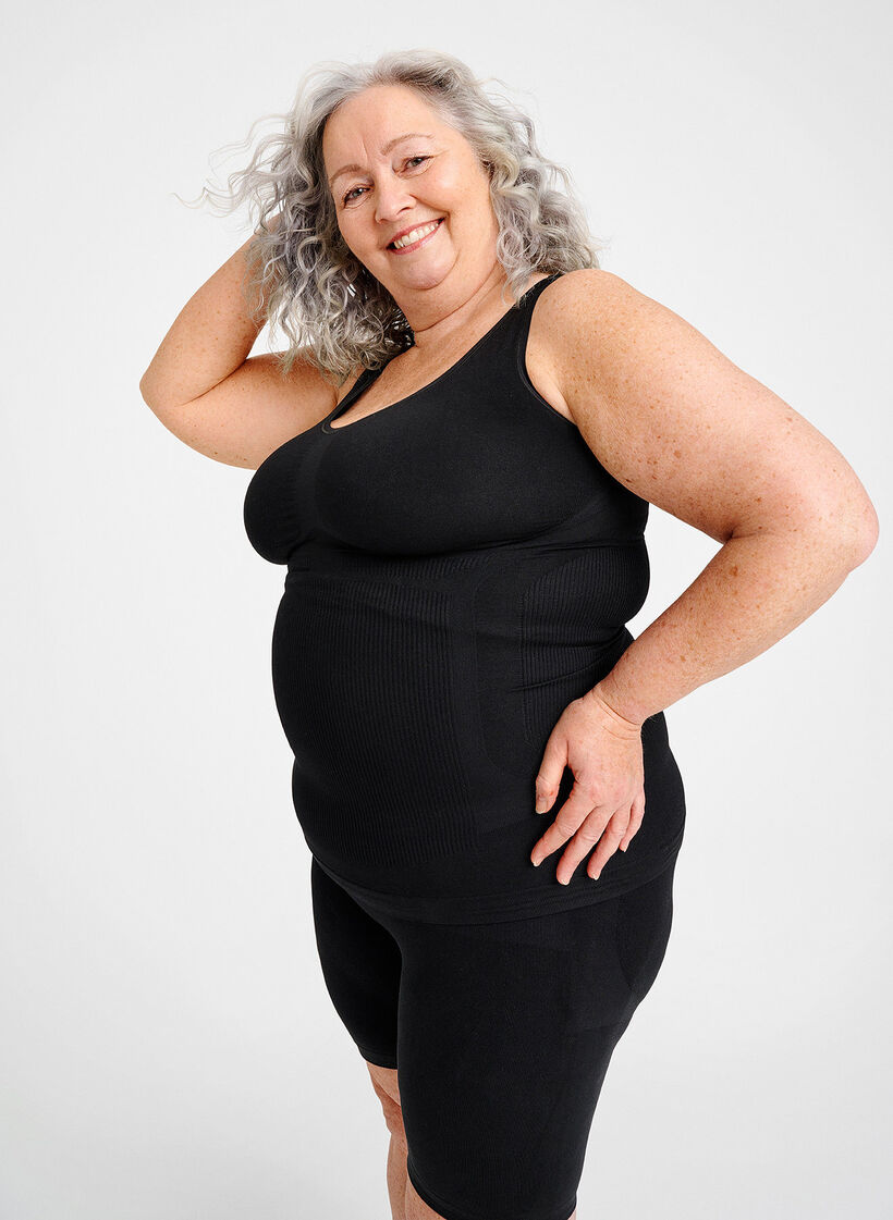 Shapewear Top mit breiten Trägern, Schwarz, Image image number 1
