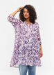 Tunika mit Blumendruck und Lurex, Beige/Purple Flower, Model image number 0