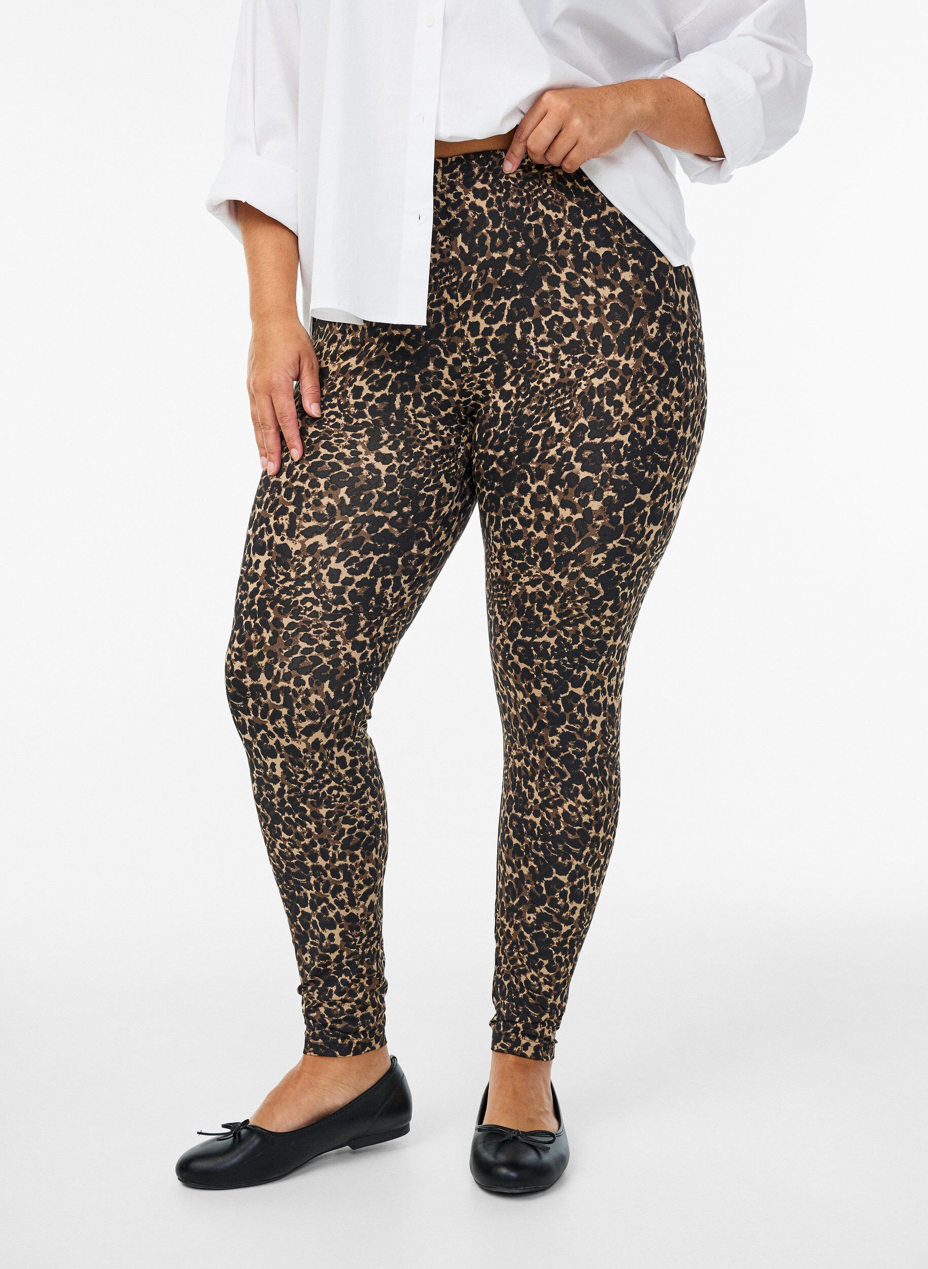 Zizzi 2er-Pack lange Leggings mit normaler Taille, Schwarz, Model image number 0