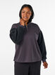 Sweatshirt mit Teddy-&Auml;rmeln und hohem Kragen, Grau, Model image number 0