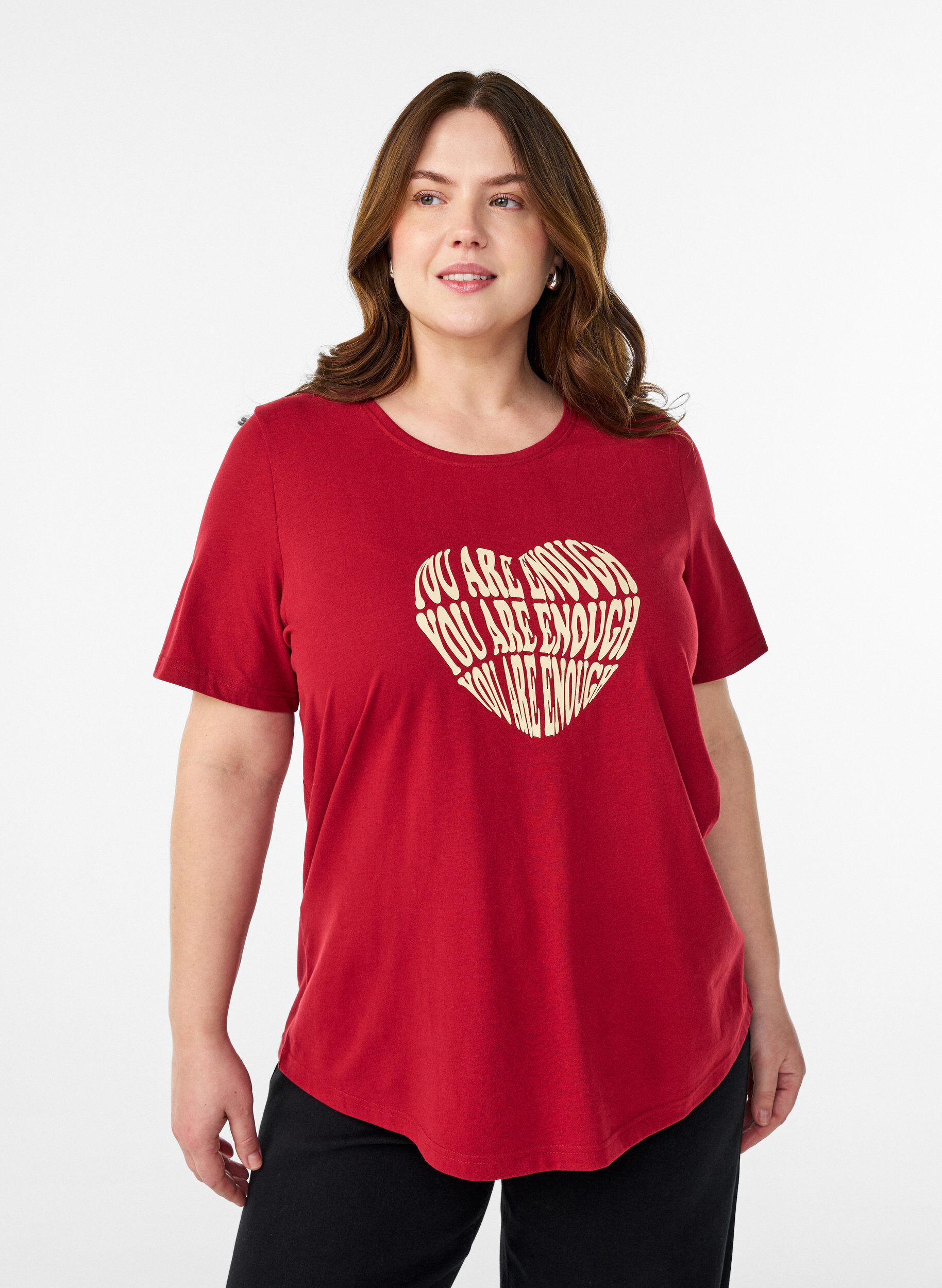 T-Shirt mit Print, Rot, Model
