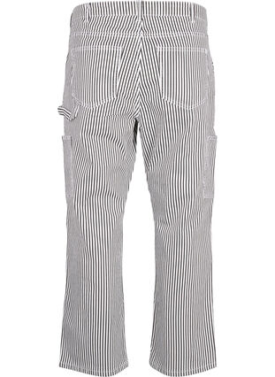Gestreifte Cargo-Jeans mit gerader Passform, Black White Stripe, Packshot image number 1