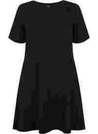 Einfarbiges Kleid aus Baumwolle mit kurzen Ärmeln