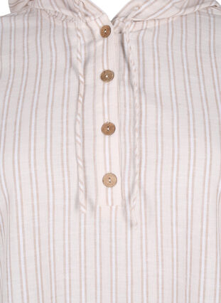 Tunika mit Kapuze aus Baumwolle und Leinen, Wh. Sandshell Stripe, Packshot image number 2