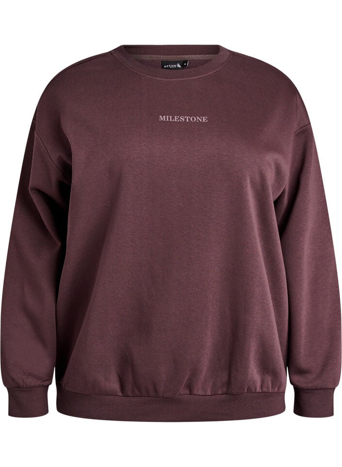 Sweatshirt mit Statement-Detail, Braun, Packshot image number 0