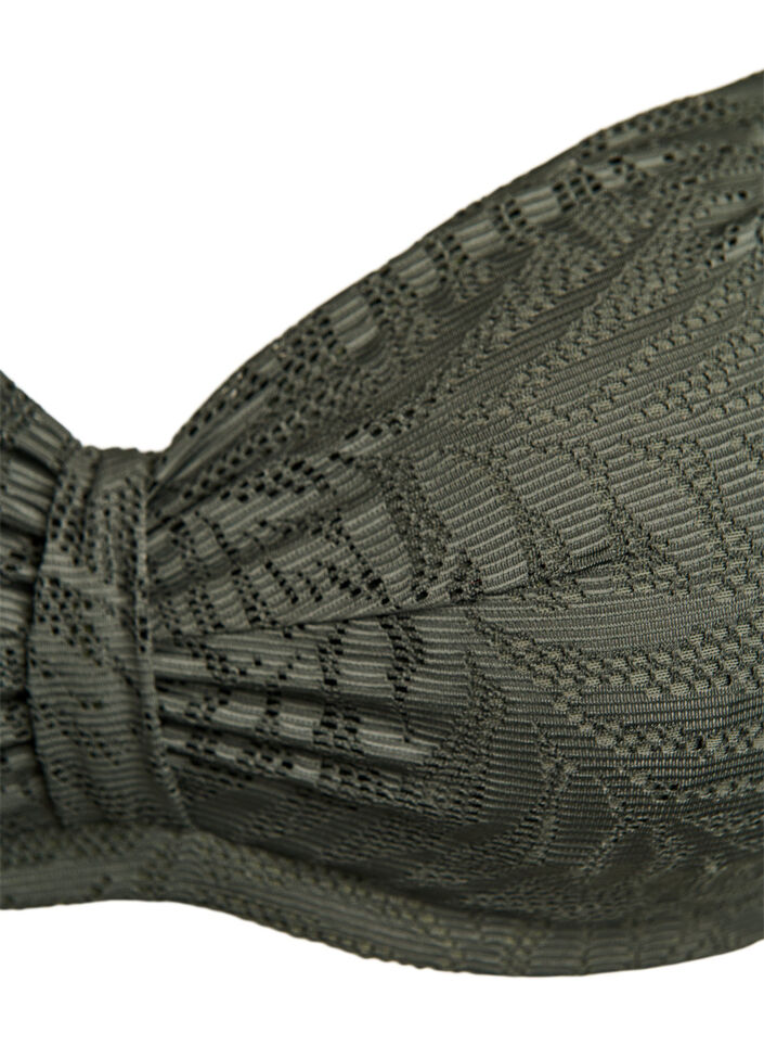 Bikini Top mit strukturiertem Mesh und herausnehmbarer Polsterung, Gr&uuml;n, Packshot image number 2