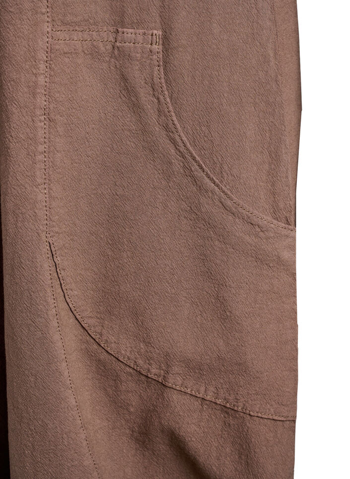 Baumwollkleid mit kurzen Ärmeln, Braun, Packshot image number 3