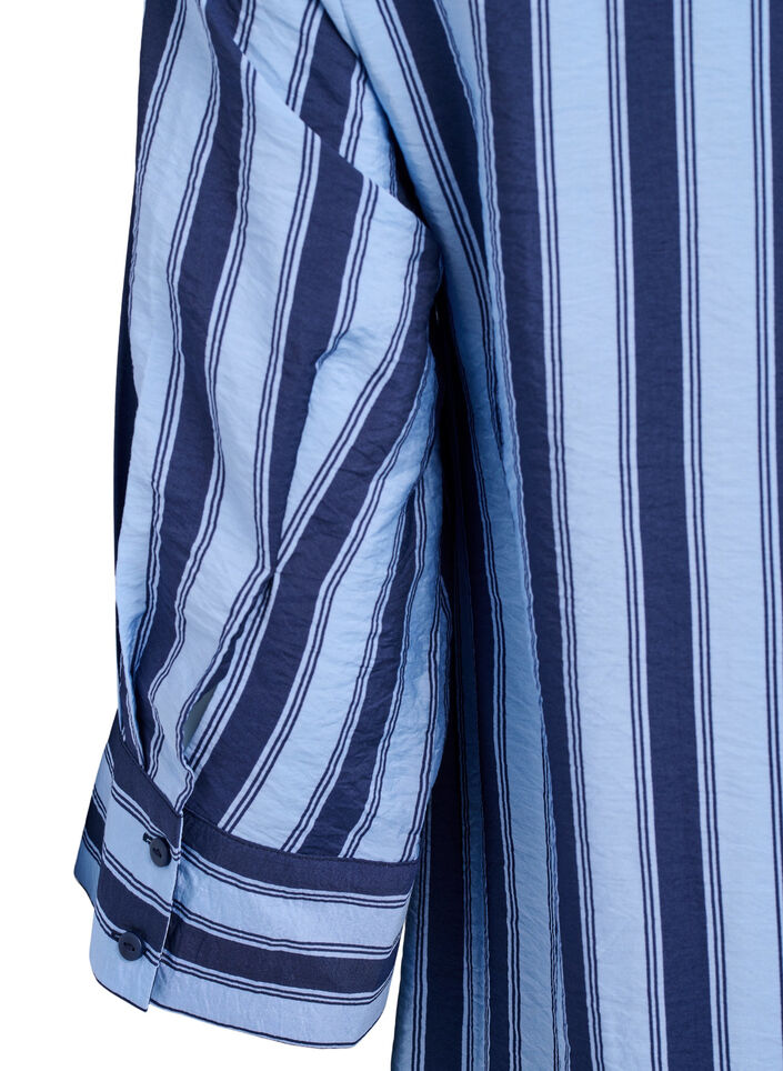 Kleid mit Kragen und Brusttasche, Blau, Packshot image number 3