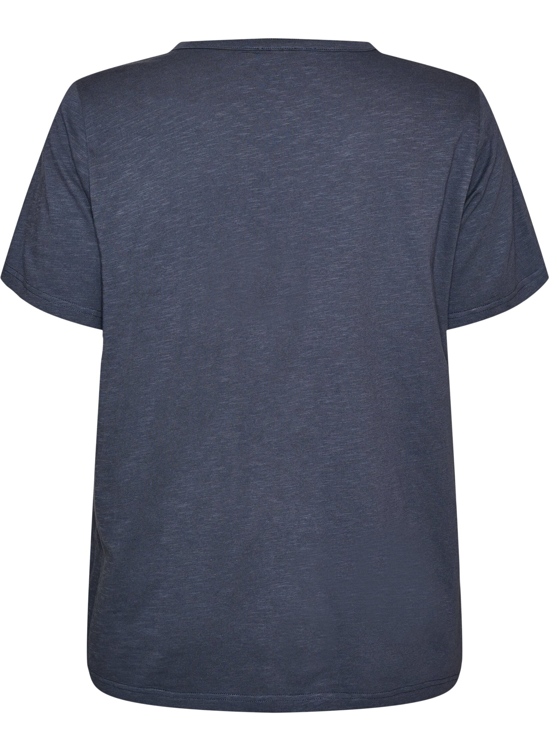 ZizziT-Shirt mit Knopfleiste, Grau, Packshot image number 1