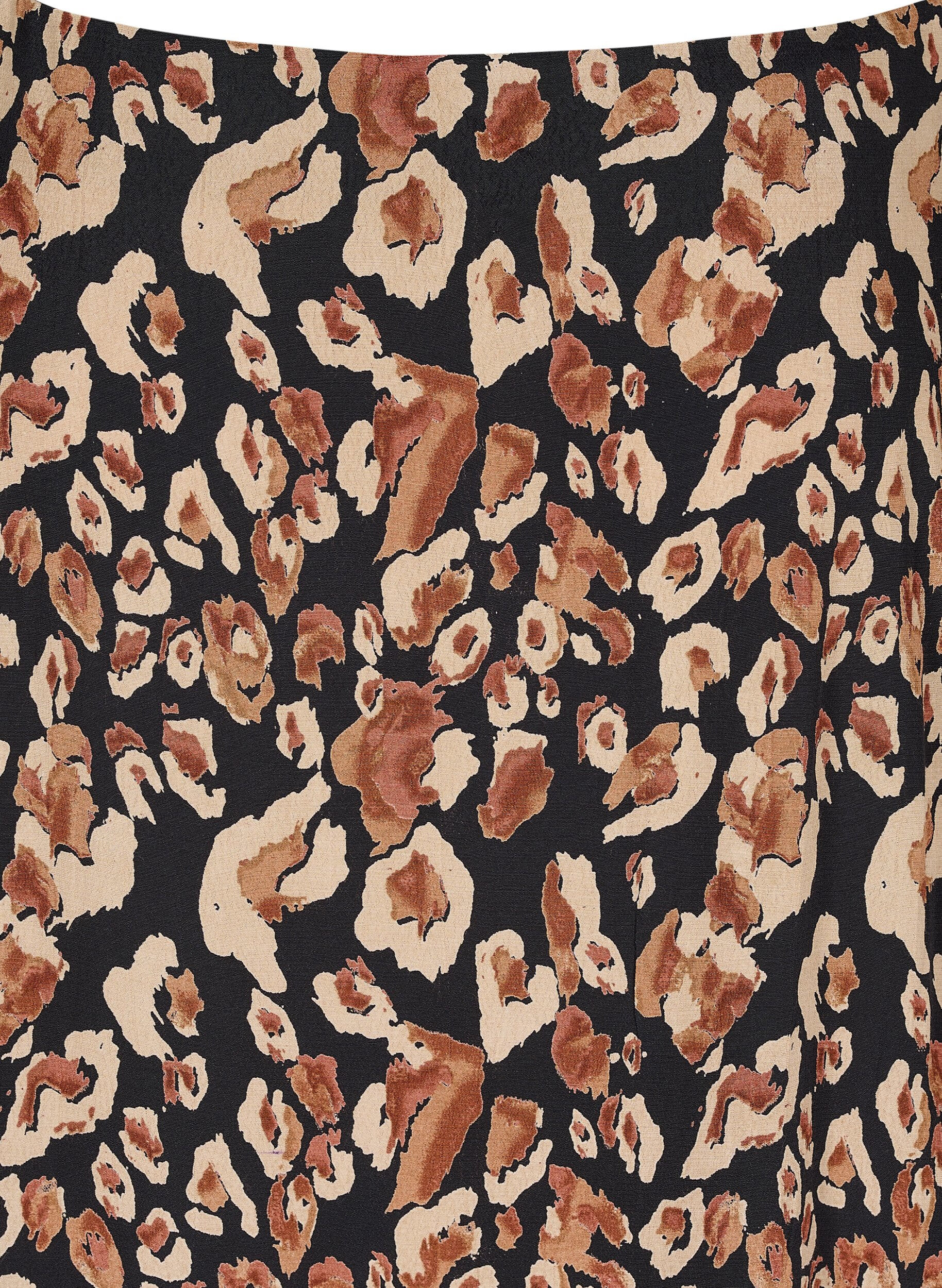 Zizzi Midikleid aus Viskose mit d&uuml;nnen Tr&auml;gern, Leo AOP, Packshot image number 2