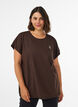 Einfarbiges Trainings-T-Shirt, Braun, Model image number 0