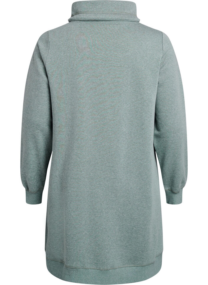 Kurzes Sweatshirtkleid mit Stehkragen und Taschen, Gr&uuml;n, Packshot image number 1