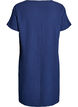 Kurzes Kleid mit gecrinkelter Textur und kurzen &Auml;rmeln, Blau, Packshot image number 1