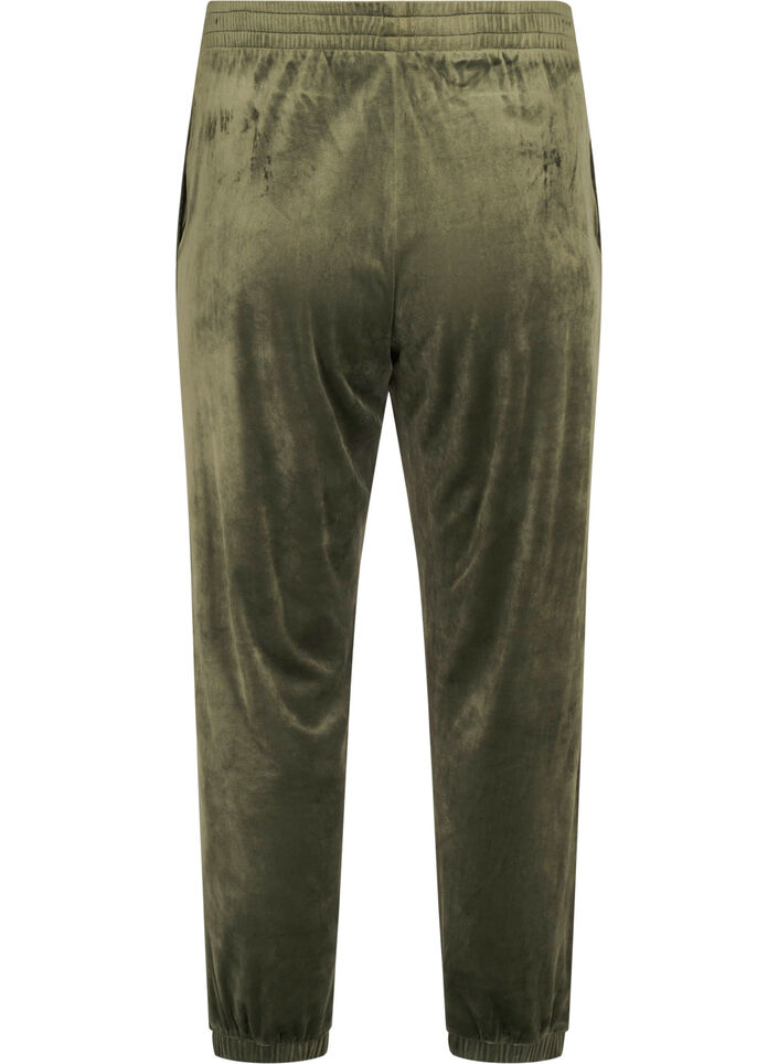 Lockere Samt-Hose, Gr&uuml;n, Packshot image number 1
