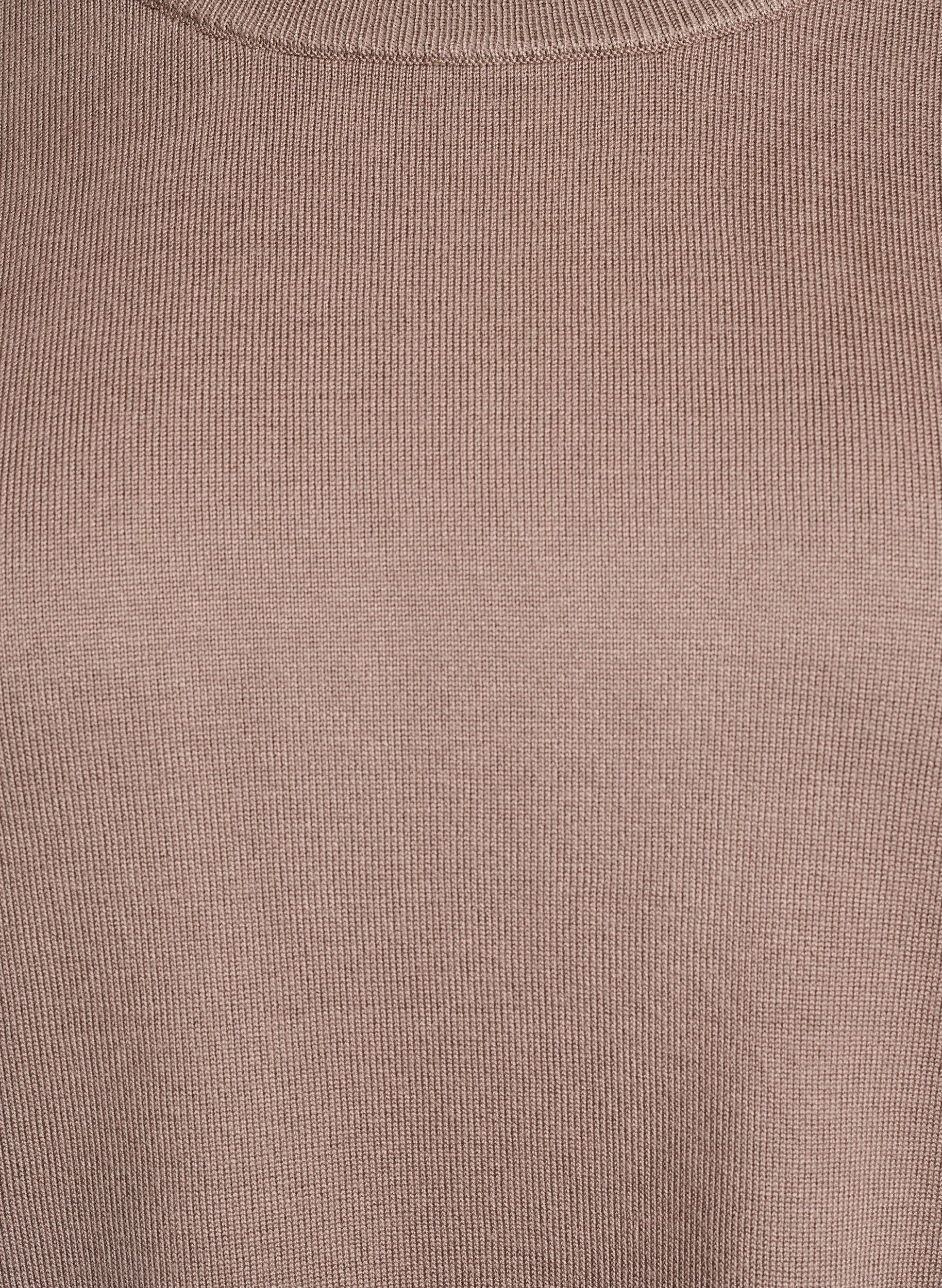Zizzi Strickbluse mit kurzen &Auml;rmeln und kleinen Schleifen, Beige, Packshot image number 2