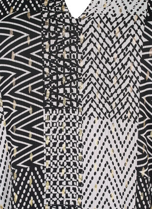 Bedruckte Bluse mit V-Ausschnitt, Black Graphic Stripe, Packshot image number 2