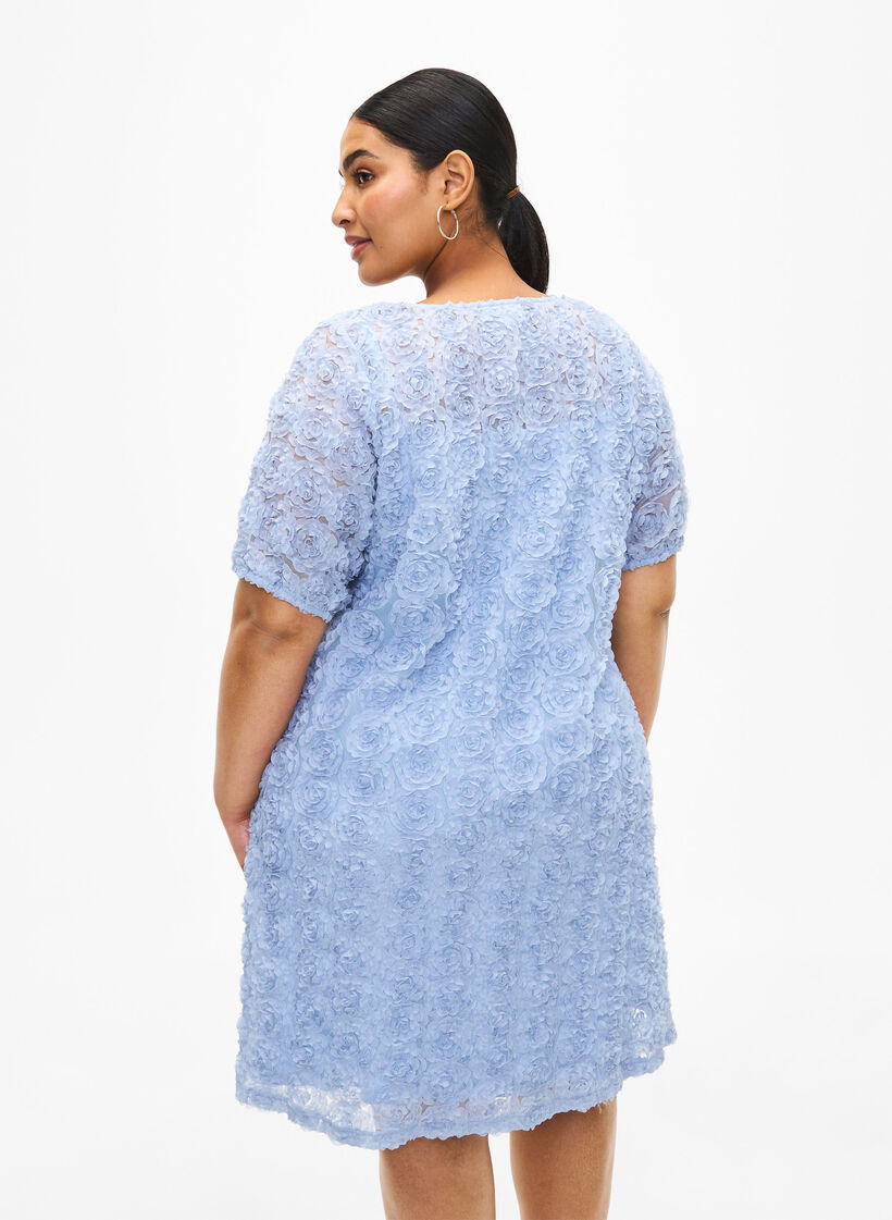 Partykleid mit 3D-Blumen, Cashmere Blue, Model image number 1