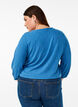 Bluse mit Struktur und 3/4-&Auml;rmeln, Blau, Model image number 2