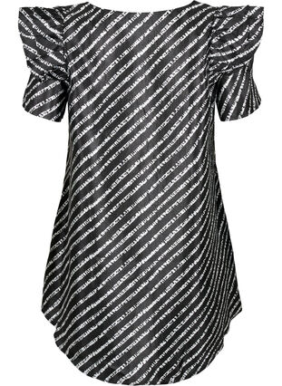 Streifentunika mit Rüschen, Black/White Stripes, Packshot image number 1