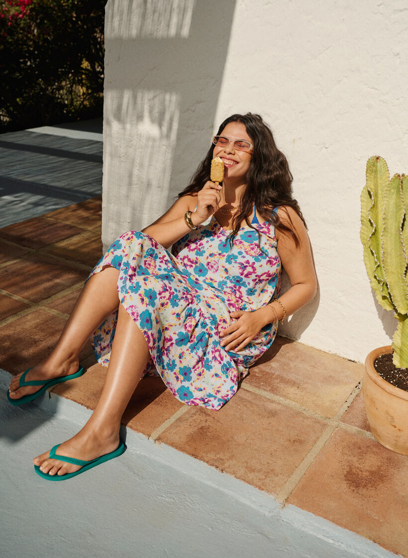 Sommerkleid aus Viskose mit Trägern, Multi Flower AOP, Image image number 0