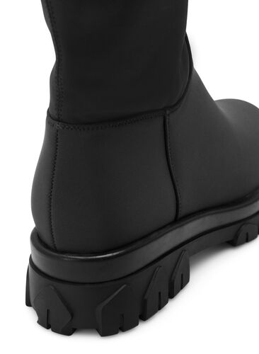 Lange breite Passform Stiefel mit Stretch, Black, Packshot image number 3