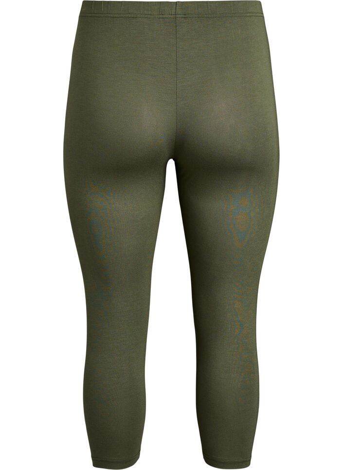 Basic 3/4-Leggings aus Viskose, Gr&uuml;n, Packshot image number 1