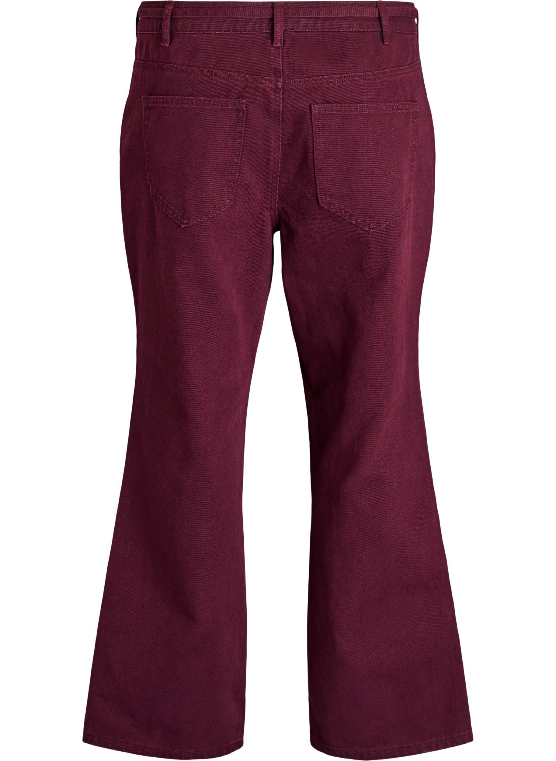 Zizzi Farbige hoch taillierte Jeans mit Bindeg&uuml;rtel, Rot, Packshot image number 1