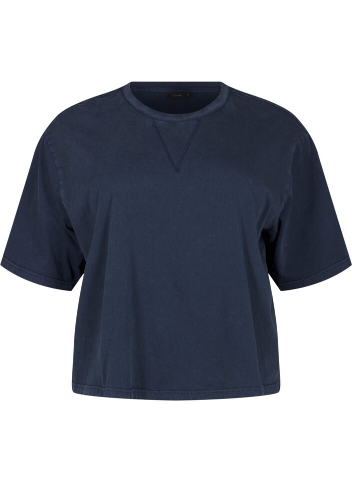 Boxy T-Shirt aus Bio-Baumwolle, Blau, Packshot image number 0