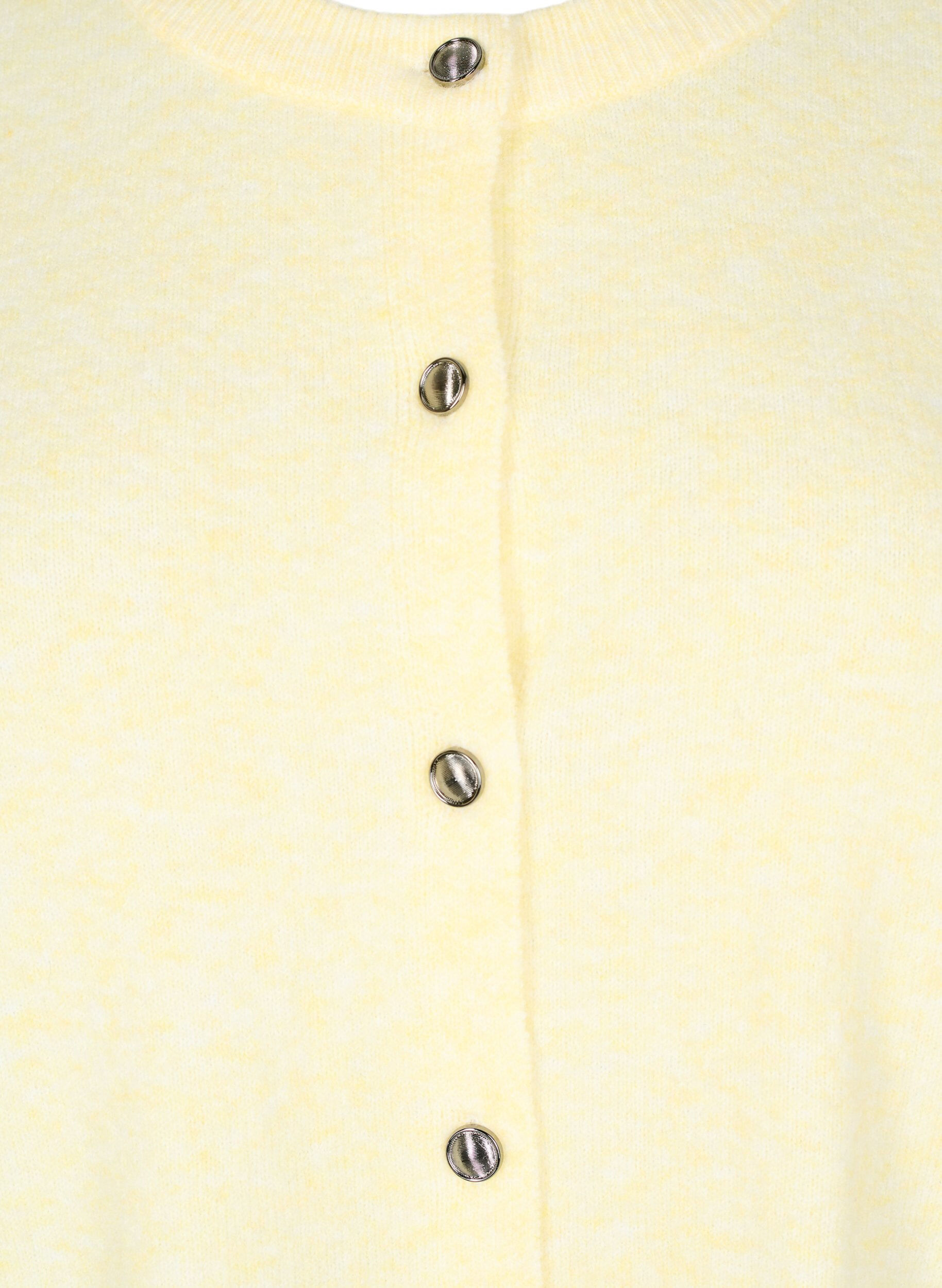 ZizziStrickjacke mit kurzen &Auml;rmeln, Gelb, Packshot image number 2