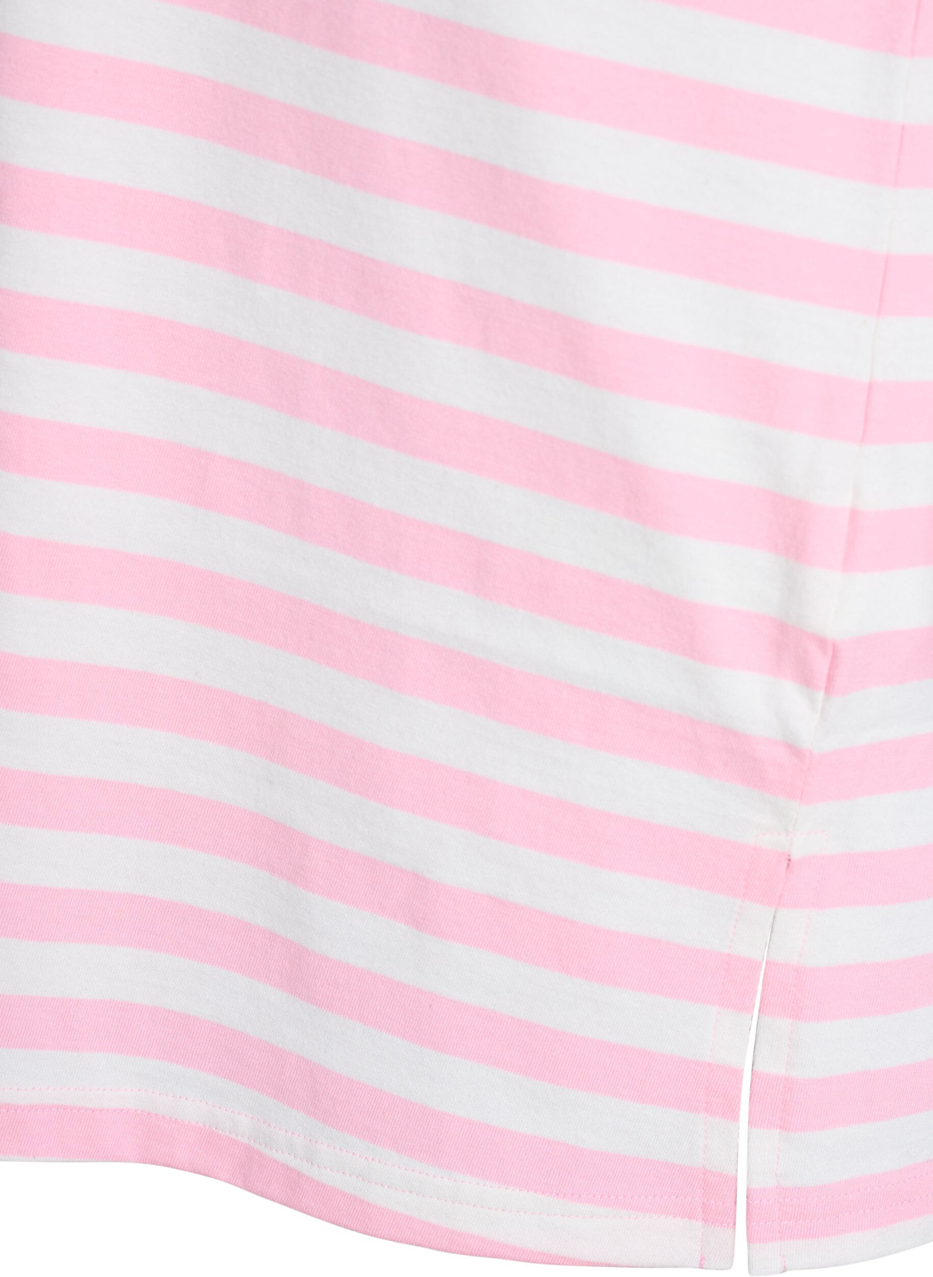 Zizzi Langes Nachtshirt aus Bio-Baumwolle mit Streifen, Pink, Packshot image number 3