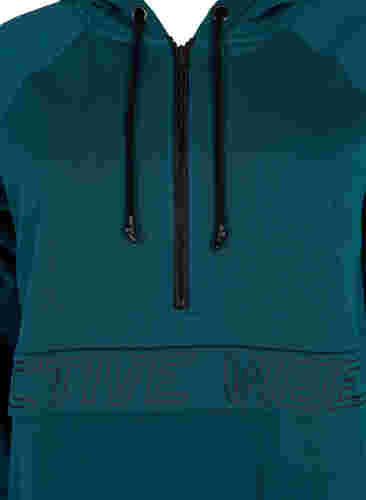 Langärmeliges Pulloverkleid mit Kapuze, Deep Teal, Packshot image number 2