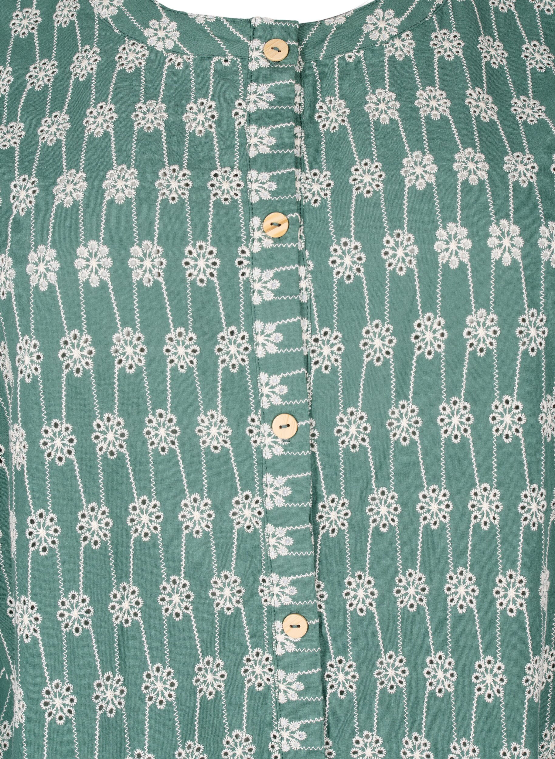 Zizzi  Baumwoll-Hemdbluse mit Blumenmuster, Dark Forest, Packshot image number 2