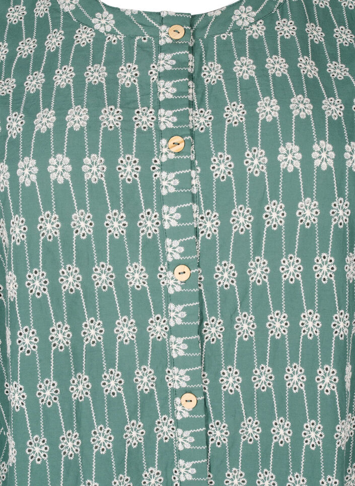  Baumwoll-Hemdbluse mit Blumenmuster, Dark Forest, Packshot image number 2