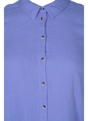 Lange Hemdbluse aus Baumwolle mit klassischem Kragen, Ultramarine, Packshot image number 2
