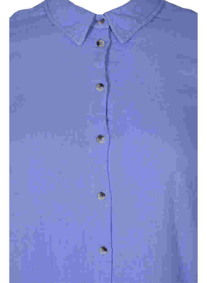 Lange Hemdbluse aus Baumwolle mit klassischem Kragen, Ultramarine, Packshot image number 2