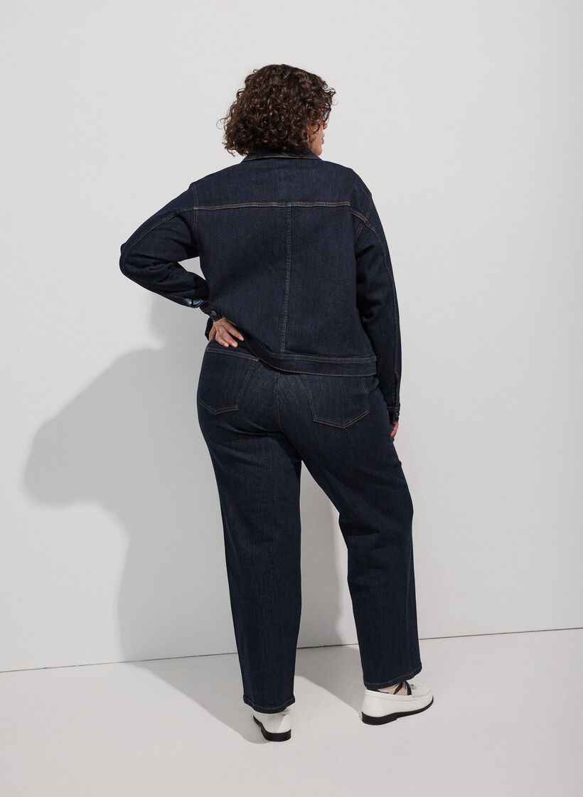 Straight Fit Jeans Kiana mit hoher Taille, Blau, Model image number 2