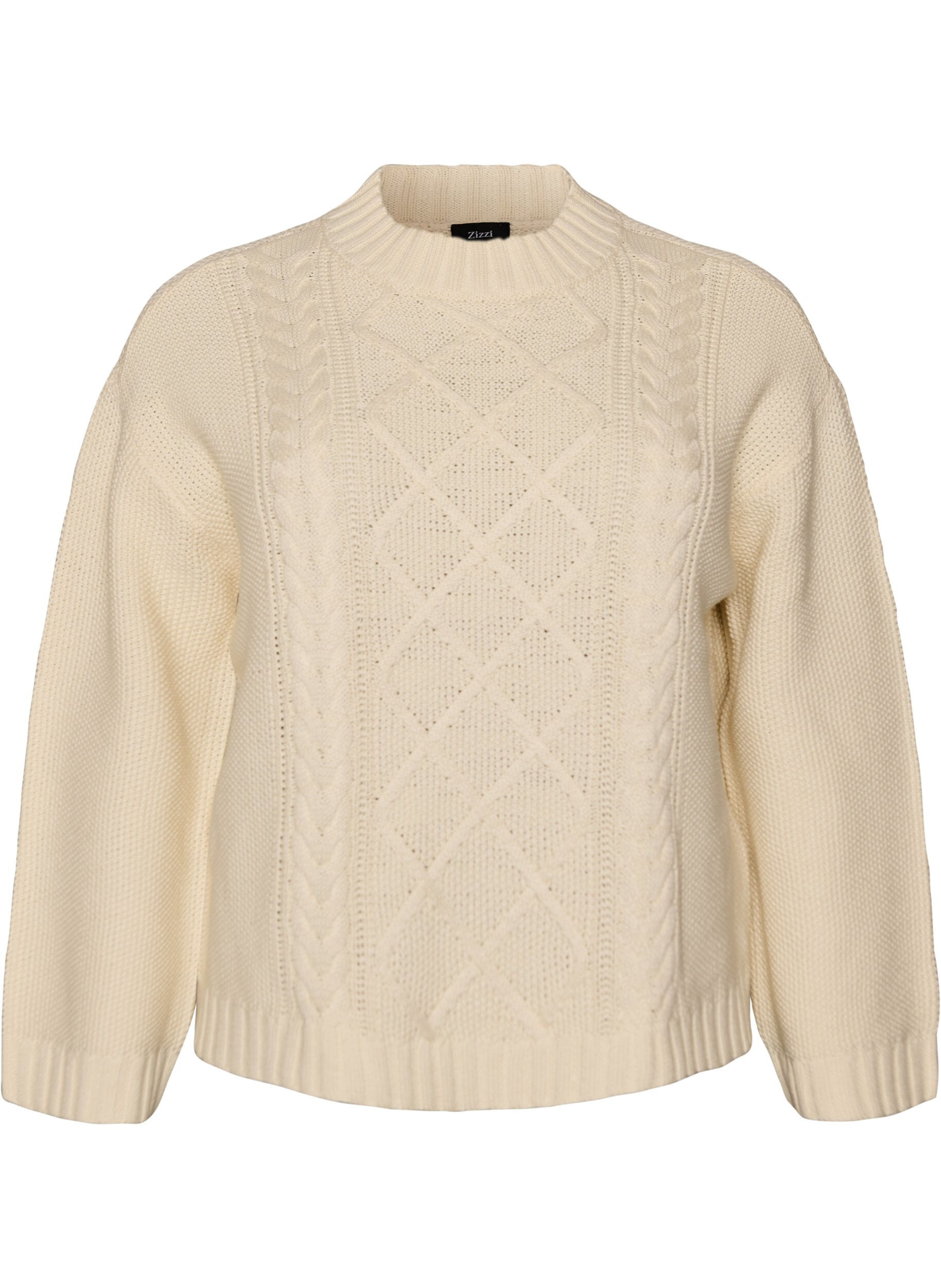 ZizziPullover mit Zopfmuster, Vanille, Packshot image number 0