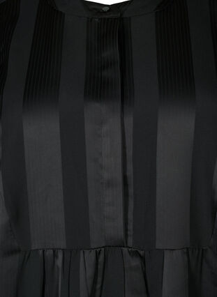 A-Linien-Kleid mit Streifen und 1/2-Ärmeln, Black, Packshot image number 2