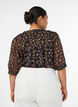 Gebl&uuml;mte Bluse mit V-Ausschnitt, Schwarz, Model image number 2