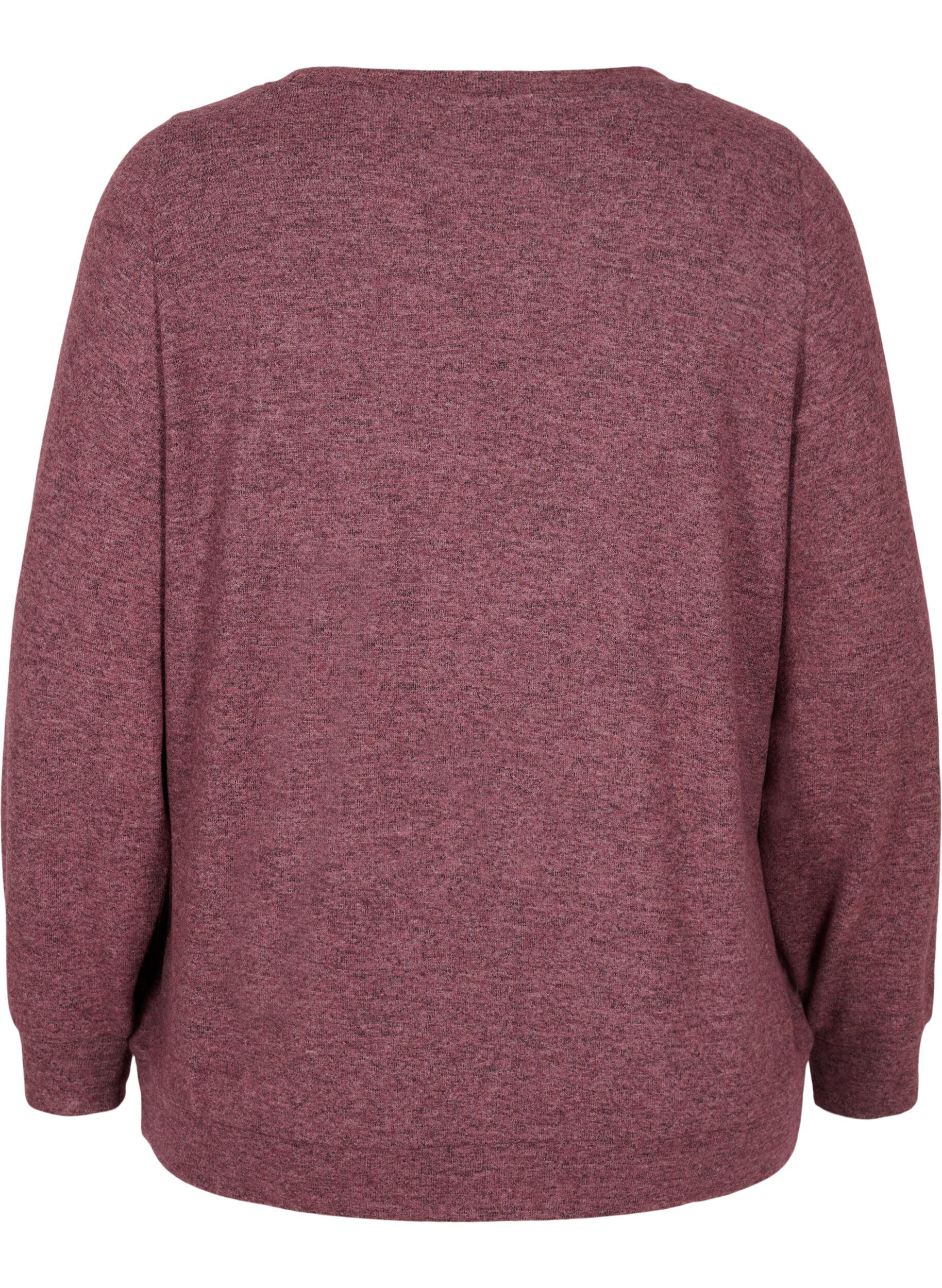 Zizzi Melange-Bluse aus Viskosemischung, Port Royal Mel, Packshot image number 1