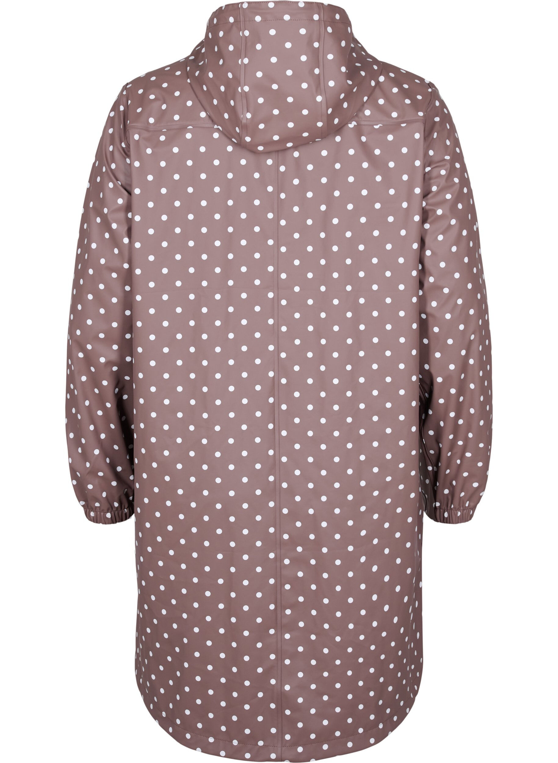 Zizzi Regenjacke mit Punktmuster und Kapuze, Iron W/White dot, Packshot image number 1