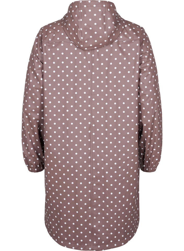 Regenjacke mit Punktmuster und Kapuze, Iron W/White dot, Packshot image number 1