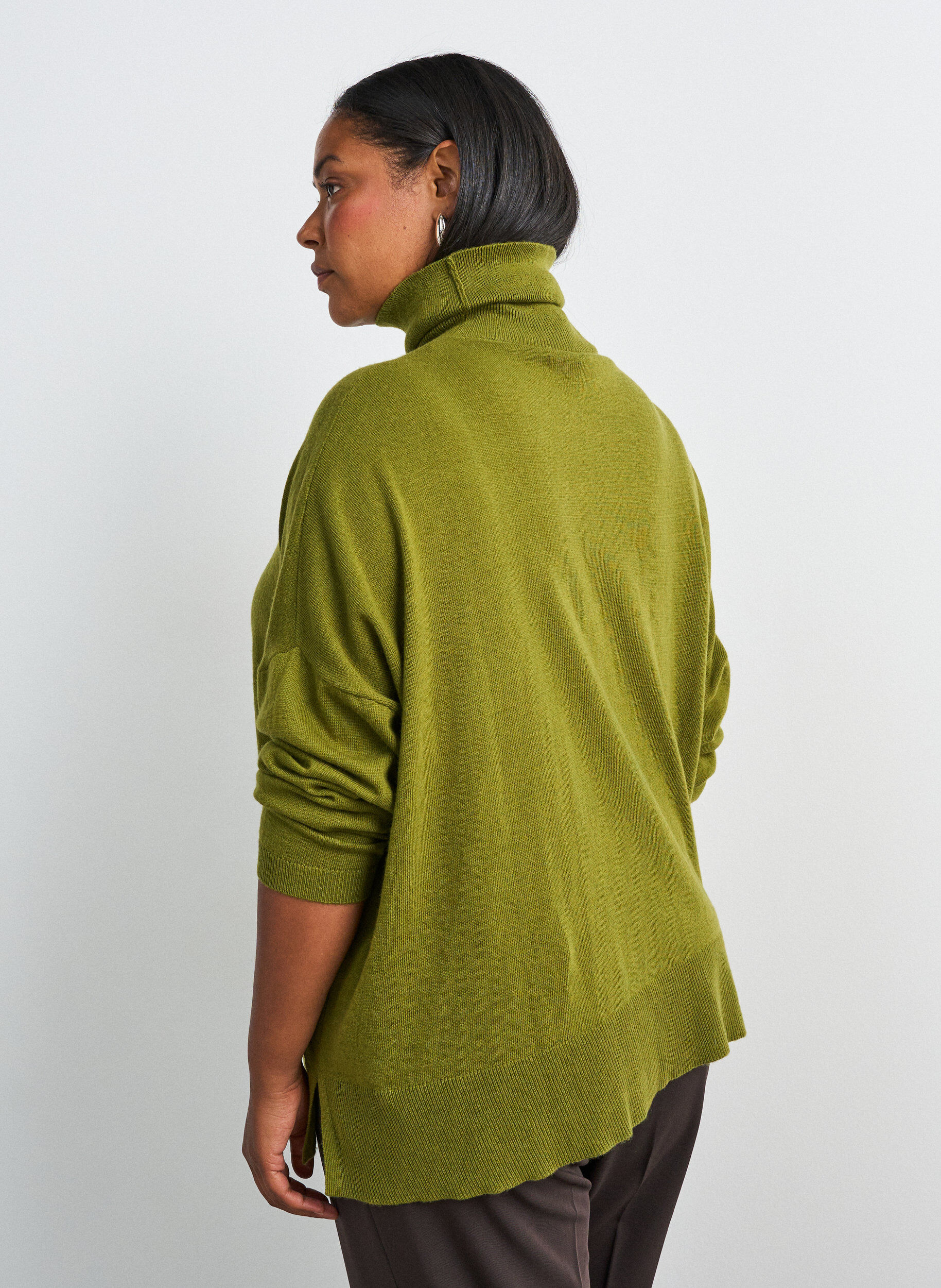 ZizziRollkragenpullover mit lockerer Passform, Gr&uuml;n, Model image number 2