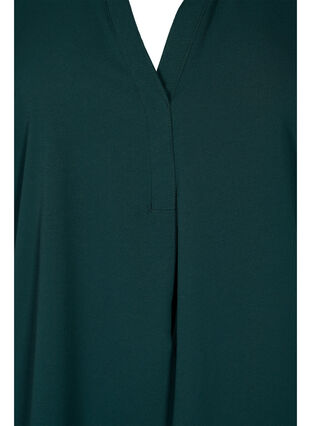 Kurzärmelige Bluse mit V-Ausschnitt, Scarab, Packshot image number 2