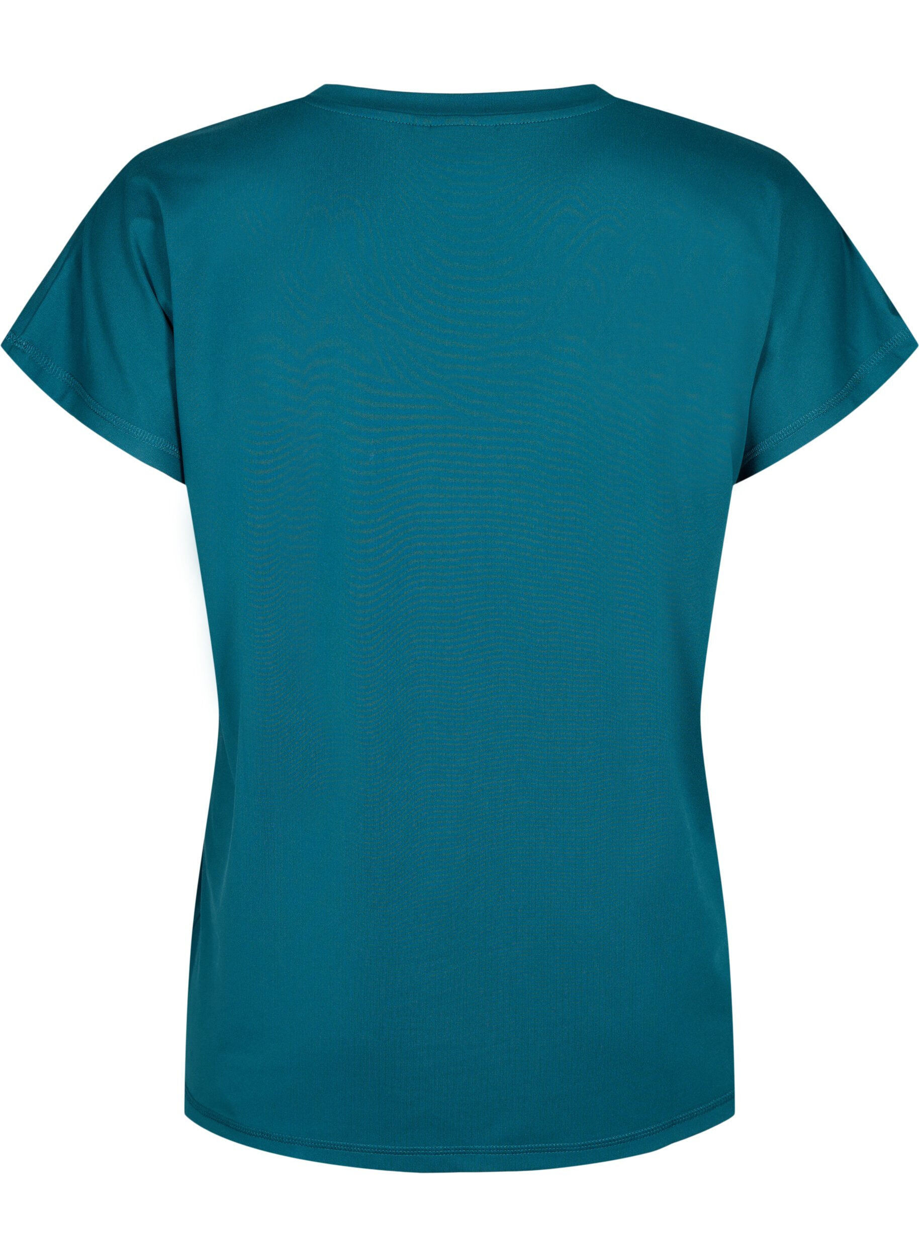 Zizzi Lockeres Trainings-T-Shirt mit V-Ausschnitt, Deep Teal, Packshot image number 1